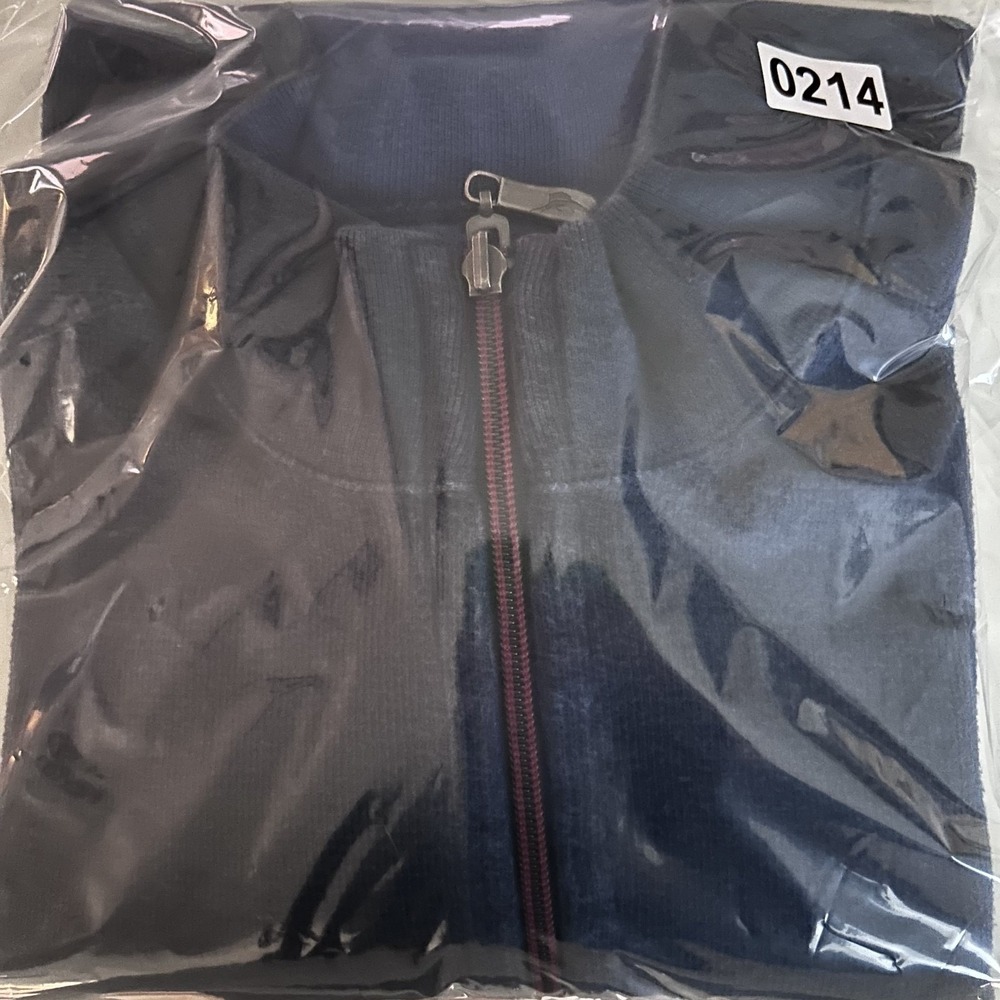 Tommy Bahama Men's Sweater 1/4 Zip Sweater Navy Blue Preppy Casual Outdoors - L - Picture 14 of 14